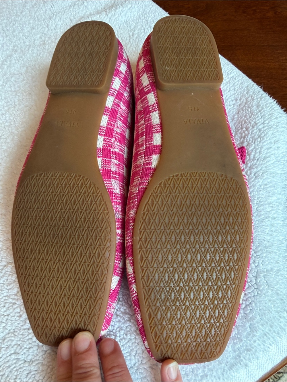 VIVAIA Pink Gingham Mary Jane Flats with Buckle Strap - Picture 5 of 8